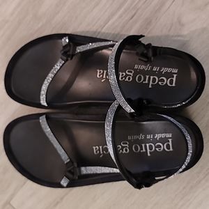 Pedro Garcia suede platform with Swarovski Crystal straps